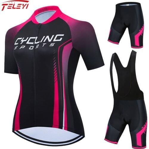 Pro Women Cycling Set MTB Bike Clothing Women Racing Bicycle Clothes Ropa Ciclismo Cycling Wear Cycling Jersey Set#21