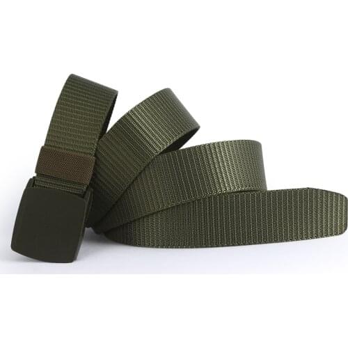 Anpudusen Men Female Belts Military Nylon Adjustable Belt Men Outdoor Travel Tactical Waist Belt with Plastic Buckle for Pants