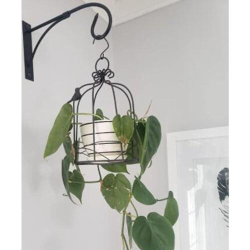 Garden Indoor Outdoor Iron Retro Bird Feeders Wall Mounted Wind Chimes Balcony Lanterns Hanging Hook Plant Bracket Home Decor