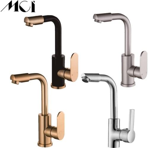 Hot And Cold Water Kitchen Faucet Space Aluminum Single Handle Water Mixer Sink Tap 360 Degree Rotation Torneira Cozinha Mci