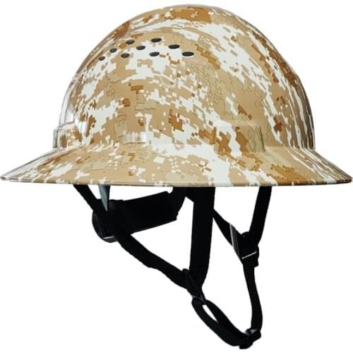DARLINGWELL Full Brim Hard Hat Desert Camo Tactical Safety Helmet Vents Work Construction Hat Railway Metallurgy Mine