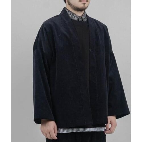 Green Corduroy Jacket Kimono Cardigan Men Spring