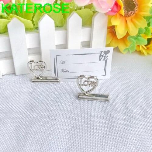 12PCS Wedding Table Decor Silver LOVE Place Card Holders/Photo Holder Party Decoration Favors
