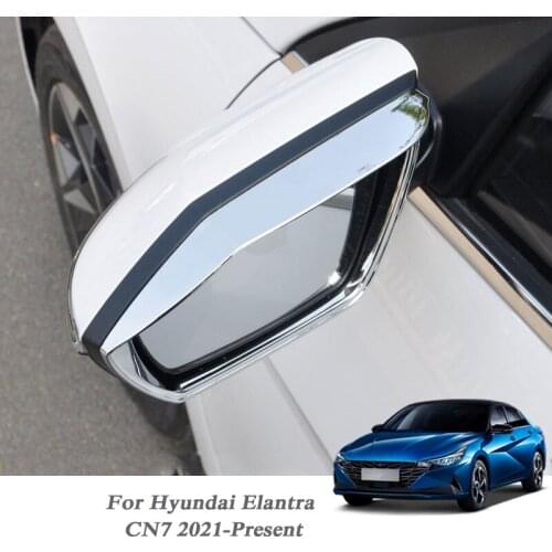 2pcs Car Styling Sequin For Hyundai Elantra CN7 2021-Present Car Rearview Mirror Rain Eyebrow Frame Sequins Auto Accessories