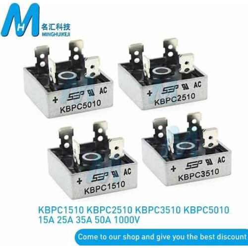 2PCS KBPC1510 KBPC2510 KBPC3510 KBPC5010 15A 25A 35A 50A 1000V Diode Bridge Rectifier