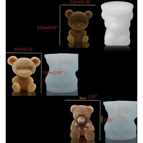 3D Cute Baby Bear Craft Art Silicone Soap Candle Ice Tray Resin Casting Silicone Mold Craft Molds Handmade Art DIY Tool