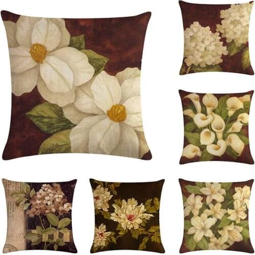 Flower design linen pillow cover Lilium Lily Liliales Magnoliophyta Liliopsida sofa cushion cover decorative pillow case ZY219