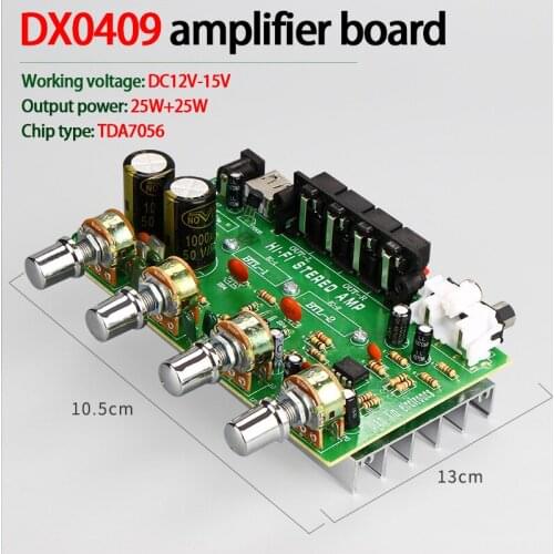 KYYSLB 0409 25W*2 DC12V Stereo Dual Channel Power Amplifier Board USB Charging Car Computer DIY Amplifier Board