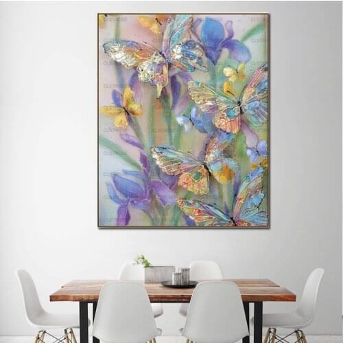 Famous Painting Colorful Art Butterfly Painting Home Wall Nordic Canvas Creative High-Definition Print Mural for Bedroom