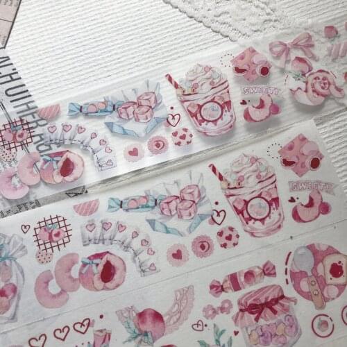 Pink Peach Washi Tapes Bullet Journal Masking Tape Adhesive Tape DIY Scrapbooking Washi Stickers