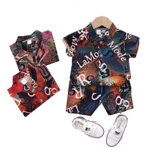 Boys Clothes Sets Summer 2021 Children Fashion Sleeveless Shirts Shorts 2pcs Wedding Suits For BabyBboy 1 to 4 Years Outfits Set