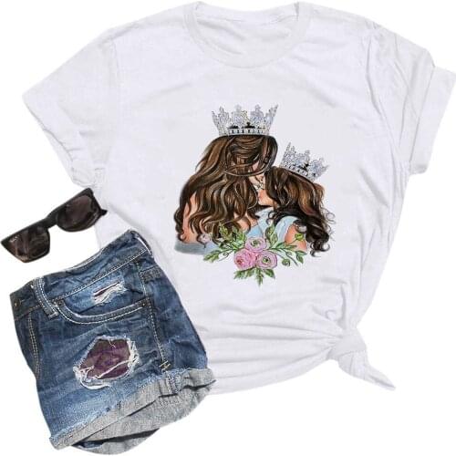 Summer Womens New Short-sleeved Fashion Trend Personality Printed T-shirt Polyester Casual Loose Plus Size Printed T-shirt