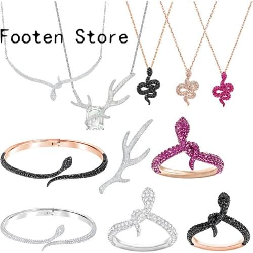 SWA Fine Fashion Ladies Jewelry LESLIE Series Snake Jewelry Set Lady Earring Necklace and Bracelet Romantic Jewelry For Women