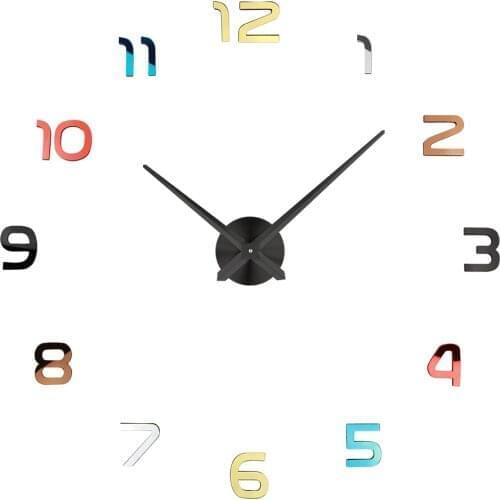 DIY Wall Clock Modern Design 3D DIY Wall Clocks Large Decorative Clocks Europe Acrylic Stickers Living Room Klok Reloj De Pared