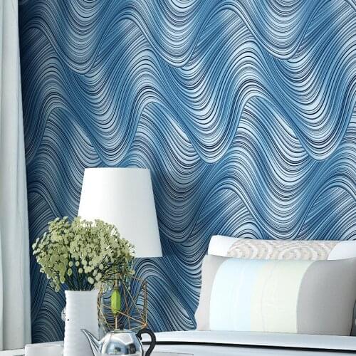 Beibehang Non-woven wallpaper roll modern minimalist wavy stripes abstract wallpaper wall 3d wallpaper home decoration Mural 3D