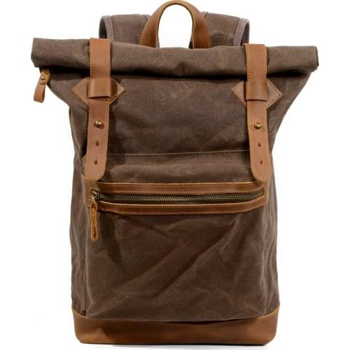 VZVA Original Custom Wear-Resistant Casual Men And Women Waterproof Batik Canvas Outdoor Backpack Travel Mountaineering