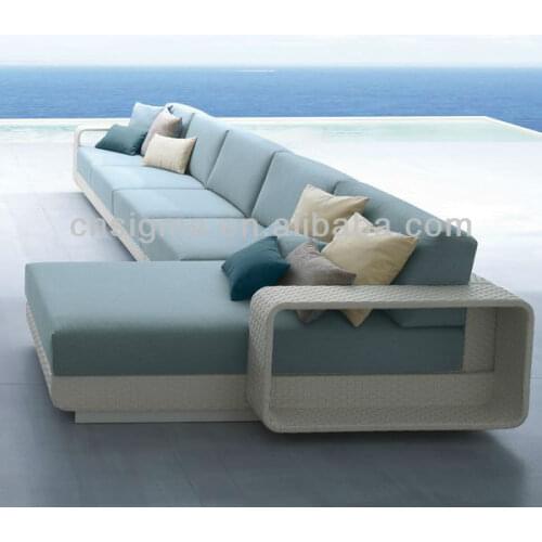 Modern balconies wicker rattan furniture modern blue waiting room sofa set
