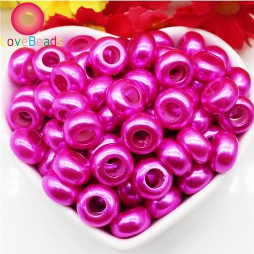 50Pcs Assorted Color Rondelle Acrylic Resin Spacer Beads Fit European Pandora Charms Bracelet for DIY Jewelry Making Accessories