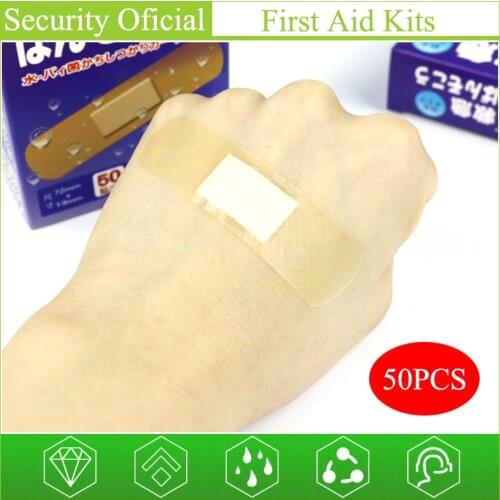 50Pcs Waterproof First Aids Emergency Kit Cute Breathable Medical Patch Wound Adhesive Bandages Band Kids Outdoor Sport Adhesive