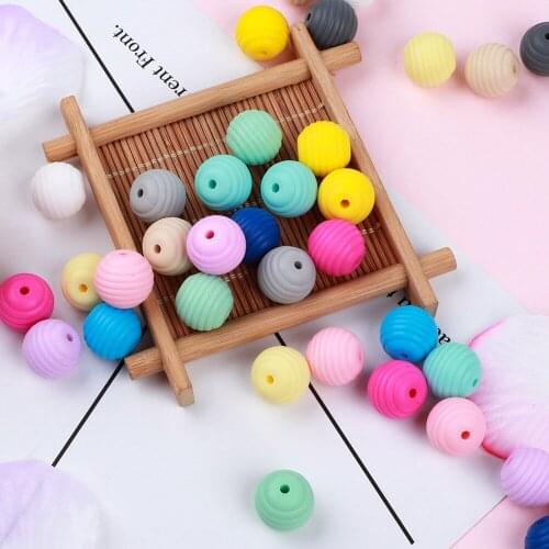 TYRY.HU 50pc Silicone Beads Round Spiral Shape Baby Chewable Nursing Beads Baby Teething Necklace BPA Free DIY Jewelry Making