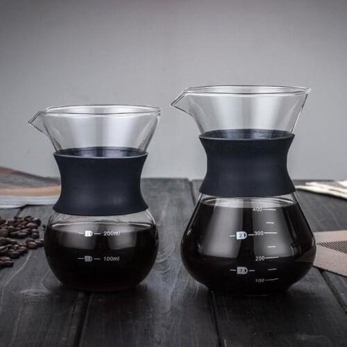 Glass Coffee Kettle with Stainless Steel Filter Drip Brewing Hot Brewer Coffee Pot Dripper Barista Pour Over Coffee Maker