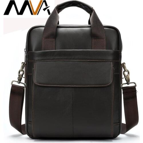 MVA genuine leather mens bag messenger bag men leather crossbody bags for men handbag business mens laptop/shoulder bag 8568