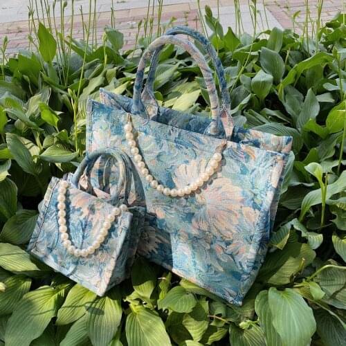Luxury Designe Flower Printten Tote Bag Large Capacity Canvas Hangbag Shopper Fashion High-Quality Women Portable Shoulder Bag