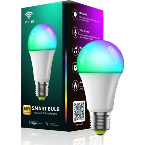 1/2/3pcs WiFi Smart Bulb Work with Alexa RGB Corlorful Dimmable Timer Function Remote Controller Lamp LED Bulbs Magic bulb