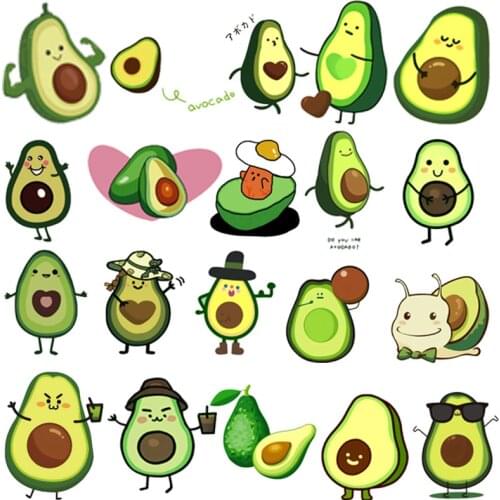 Cartoon avocado clothing heat transfer baby clothes DIY ironing environmental protection vinyl washable decals On hat bags