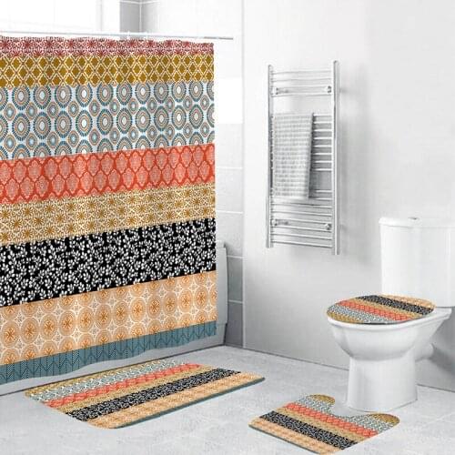 Bohemian Style High Quality Shower Curtains Waterproof Polyester Fabric Bath Screen Curtain for Home Decoration Bathroom Curtain