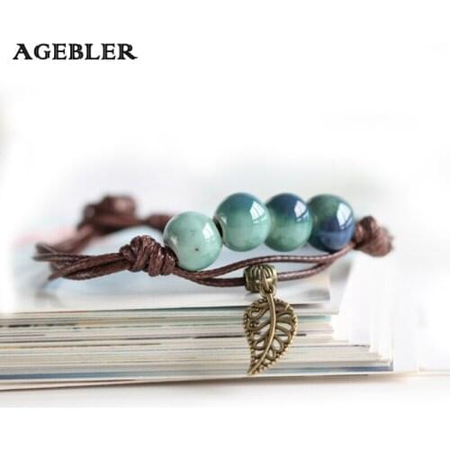 2018 Handmade Vintage Ethnic Jewelry Ceramic Bracelets & Bangles For Women Colorful Beads Small Jewelry Red Blue Yellow Jewelry