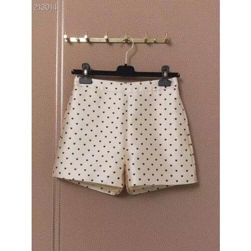2021 Summer Runway Fashion Shorts Womens High Street Love pattern Print Mini Slim Beach Hot Sale Shorts