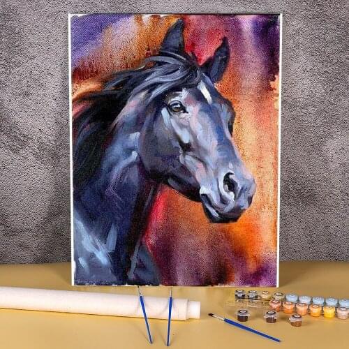 Animal Horse DIY Painting By Numbers Complete Kit Oil Paints 40*50 Boards By Numbers Home Decor Crafts For Adults Handicraft