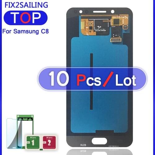 10pcs For Samsung Galaxy C8 2017 C710F/DS C7100 LCD Super AMOLED LCD Display 100% Tested Working Touch Screen Assembly