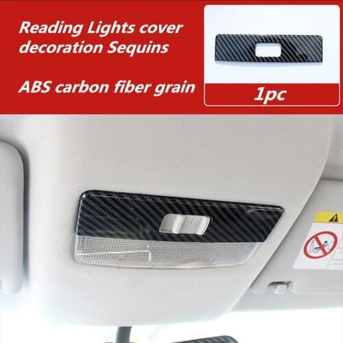 1pc Car stickers ABS carbon fiber grain Reading Lights cover decoration Sequins for 2011-2017 Volkswagen VW POLO 6R 6C