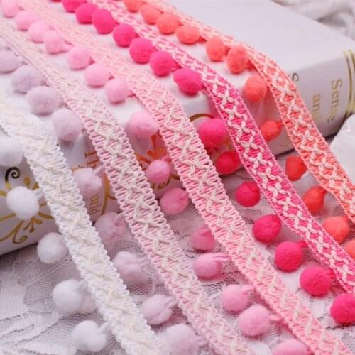 1 Yard Lace Ribbon Sewing Accessories Pom Pom Tassel Pompoms Trim Ball Fringe Embroidery Apparel Lace Fabric Handmade Accessory