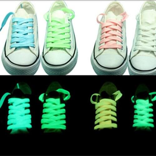 100pair/lots Luminous Shoelace in dark Glowing Led Shoes Strings Party Shoelaces For Growing Shoes Canvas Athletic Shoes