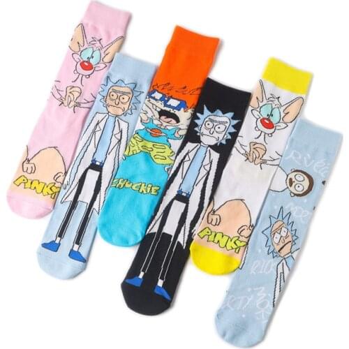 2021 Cartoon Print Knee-High Sock Creative Fashion Personalized Men Women Comfort Breathable Cotton Sock Adult Long Socks Gifts