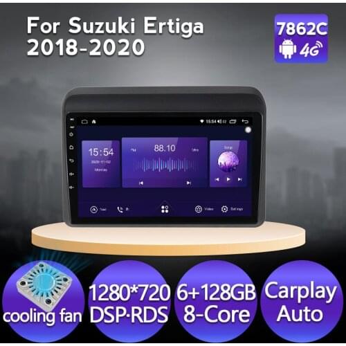 4G LTE 6+128G IPS Android 11 Car Stereo Multimedia Radio Player For Suzuki Ertiga 2018 2019 2020 Head Unit Built in Carplay Auto