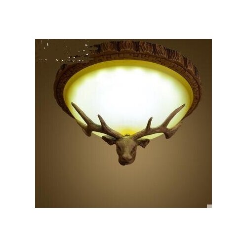 Antlers American Bedroom Ceiling Lamps Nordic Living Room Balcony Creative Personality Aisle Glass Lights CL