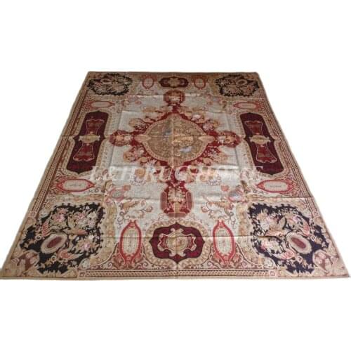 Free shipping 8'x10' Handmade French Aubusson weave rugs hand woven carpets high grade quality original oriented rug royal style