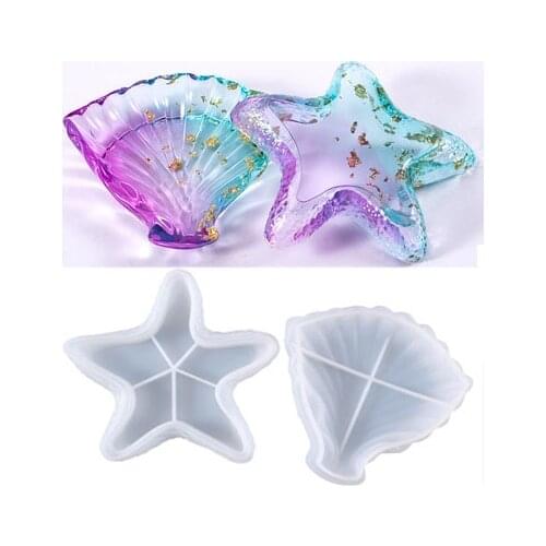 Starfish Dish Fruit Accessories Storage Box Silicone Molds UV Epoxy Resin Mould for DIY FlowersTray DIY Crafts Table Decoration