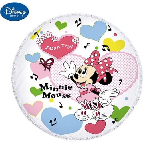 Disney Round Beach Towel Mickey Mouse Bath Towel Microfiber Fabric 150cm Size Adult Children Vacation picnic yoga mat