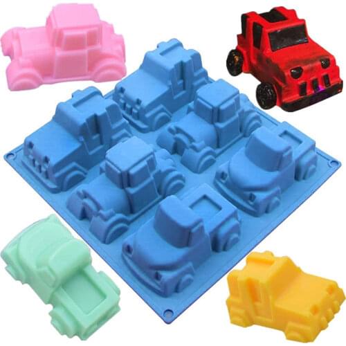 6 Cavity Truck Car Shape Soap Mold Silicone Cake Baking Mold Silicone Mold For Handmade Soap Making Biscuit Chocolate Tray Mold
