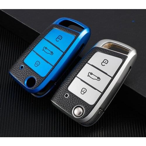 Carbon New Soft TPU Car Key Case Cover For Volkswagen VW Golf 7 MK7 Tiguan mk2 for Skoda Octavia A7 Kodiaq 2017 2018 2019