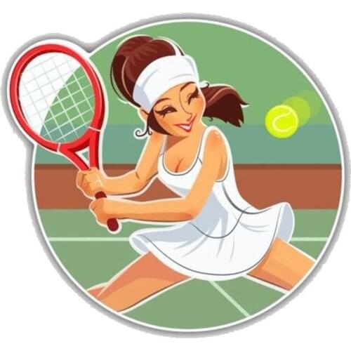 Beauty Anime Sexy Girl Tennis Sport Cartoon Car Sticker Decal Car Styling Decoration Door Body Window Vinyl Stickers Kk13*12cm