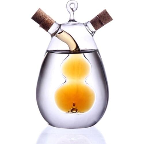 Creative Leak-Proof Oil Pots Glass Condiment Bottles Double Mouth Sealed Sauce Vinegar Bottle Kitchen Cooking Tool Seasoning Jar