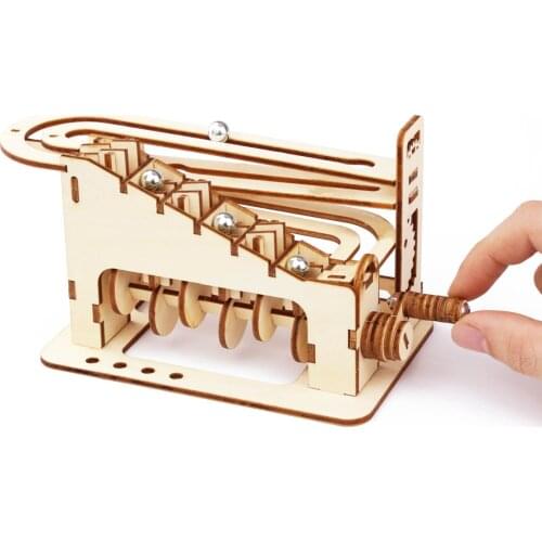 Maze Ball Marble Run 3D Wooden Puzzle DIY Mechanical Kit Toy Assembly Game Laser Cutting Brain Teaser For Children