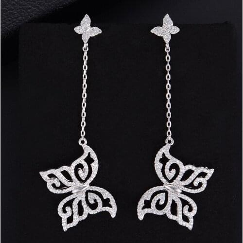 LARRAURI 2019 Trendy Full Rhinestone Crystal Statement Earrings for women Luxury Fashion Butterfly Earrings Jewelry Gift