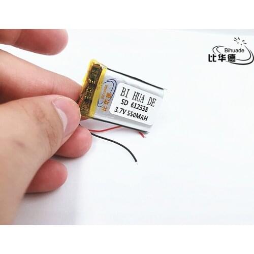 Li-po 3.7V lithium polymer battery 062338 612338 550mAh MP3 MP4 GPS 6.1*23*38mm lithium battery small stereo GPS